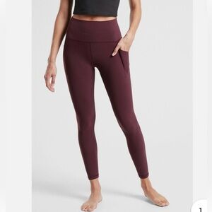 Athleta Salutation Stash Pocket II 7/8 Tight in Spiced Cabernet, size S NWT